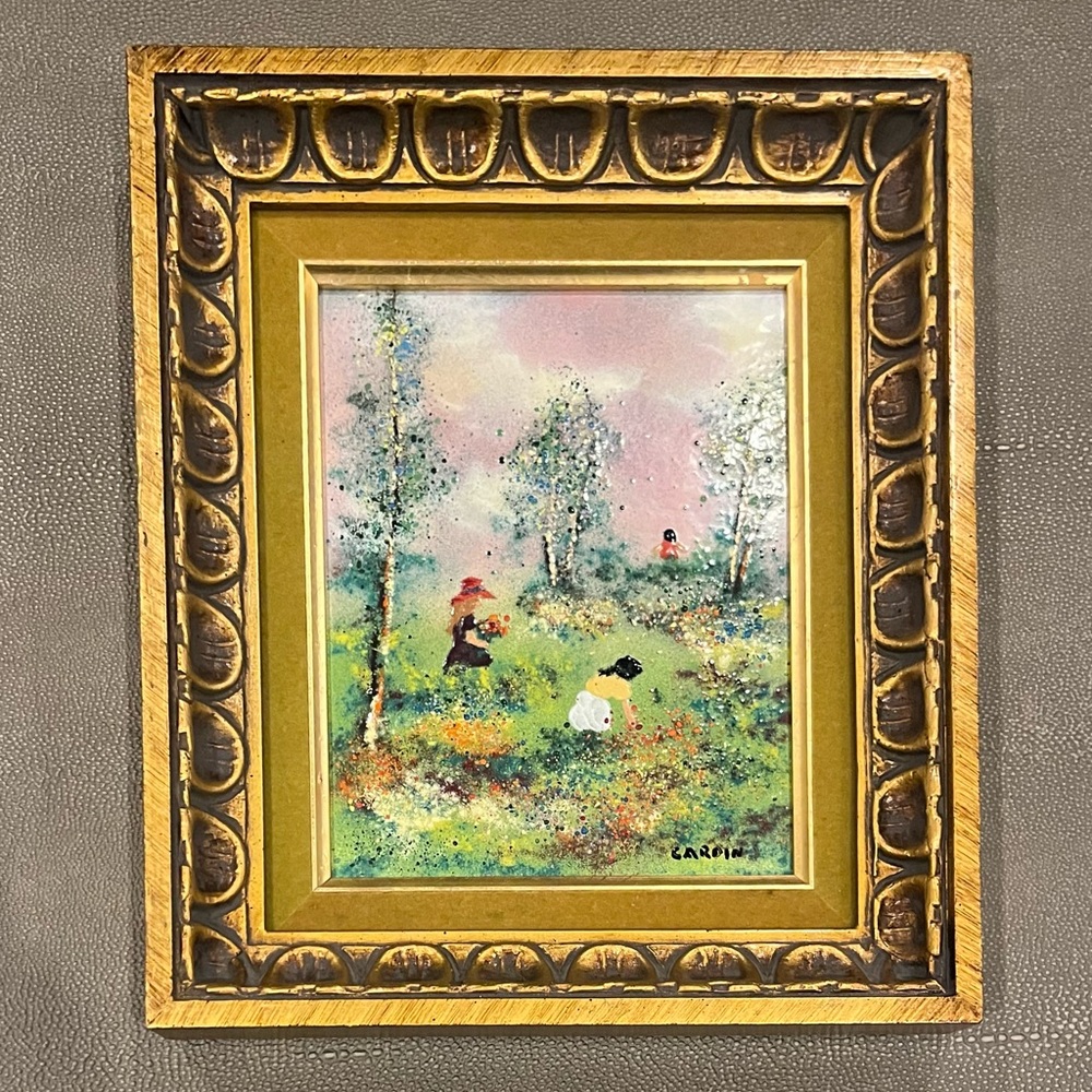 Louis Cardin - Enamel on Copper in a Gold Frame